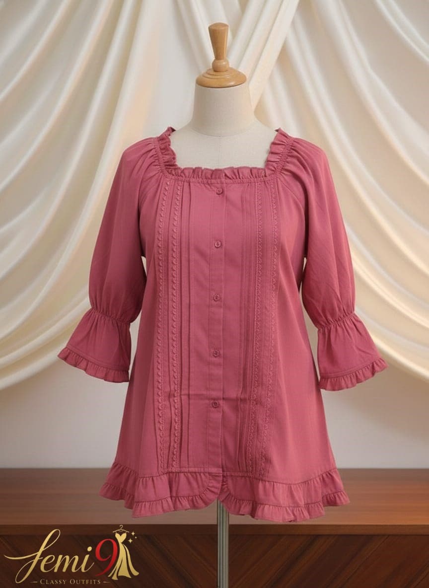 Embroidered pink Dress